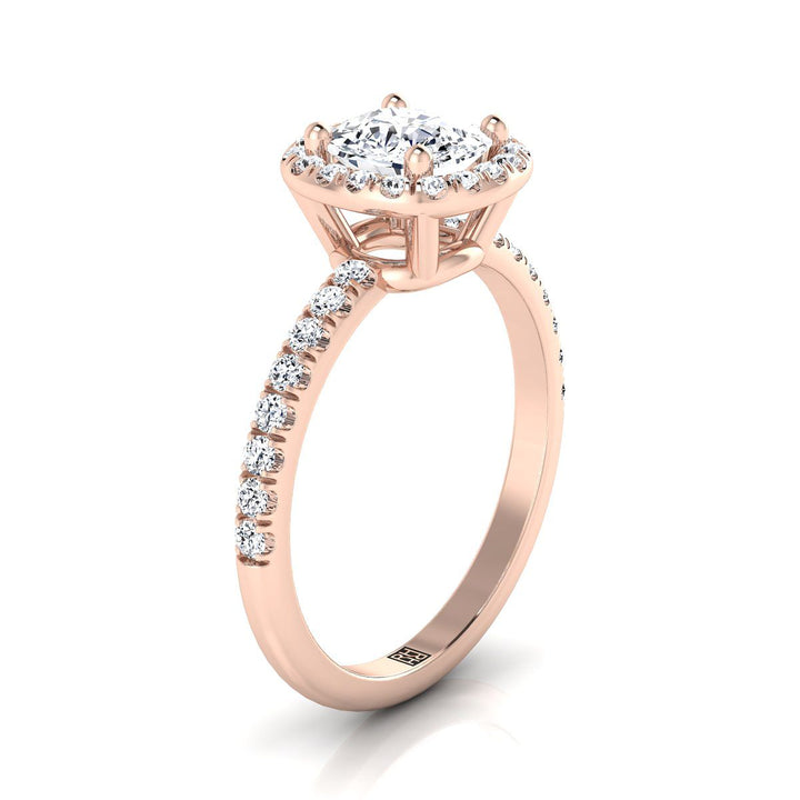 The Nina Select Halo Engagement Ring with Lab Diamond in 14K Rose Gold - view 2