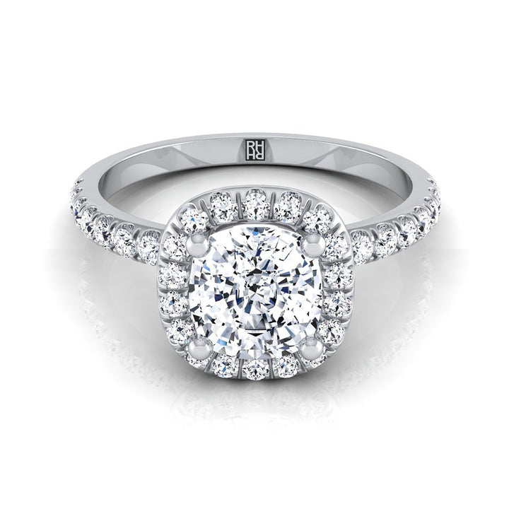 The Nina Select Halo Engagement Ring with Lab Diamond in Platinum - view 1