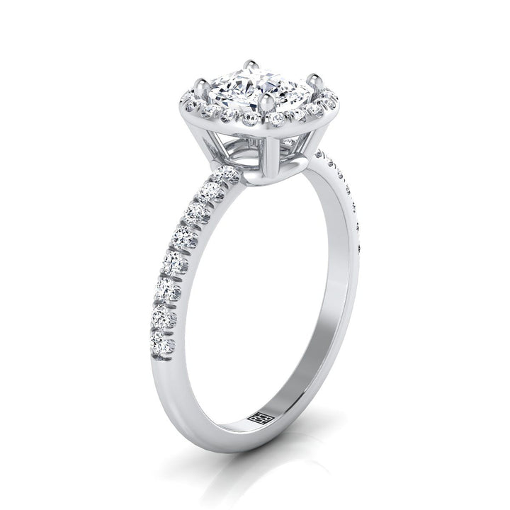 The Nina Select Halo Engagement Ring with Lab Diamond in 18K White Gold - view 2