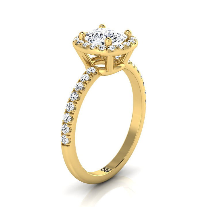 The Nina Select Halo Engagement Ring with Lab Diamond in 18K Yellow Gold - view 2