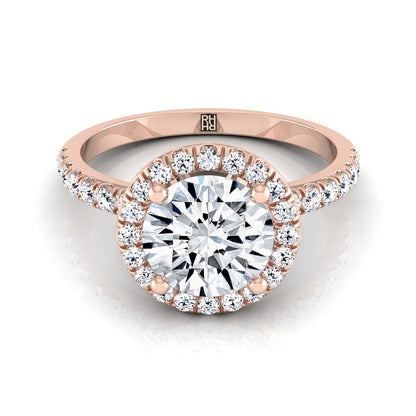 The Nina Select Halo Engagement Ring with Lab Diamond in 14K Rose Gold - view 1