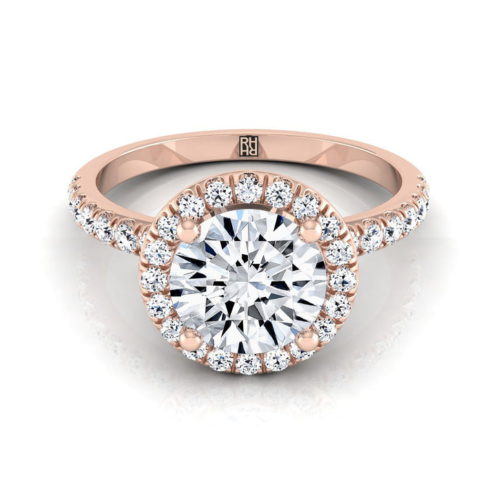 The Nina Select Halo Engagement Ring with Lab Diamond in 14K Rose Gold - view 1
