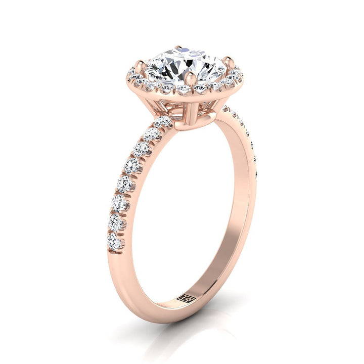 The Nina Select Halo Engagement Ring with Lab Diamond in 14K Rose Gold - view 2