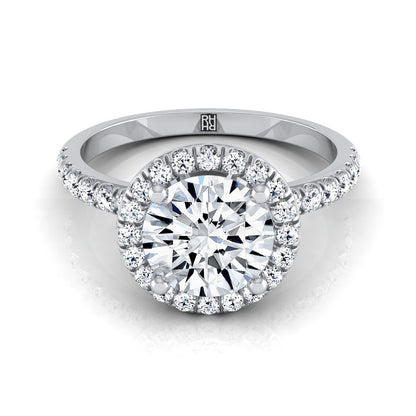Round Brilliant, Classic Linear Halo, in Platinum, pave setting | RockHer