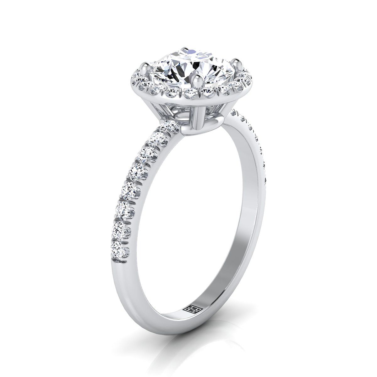 Select Halo styling on The Nina round engagement ring setting | RockHer