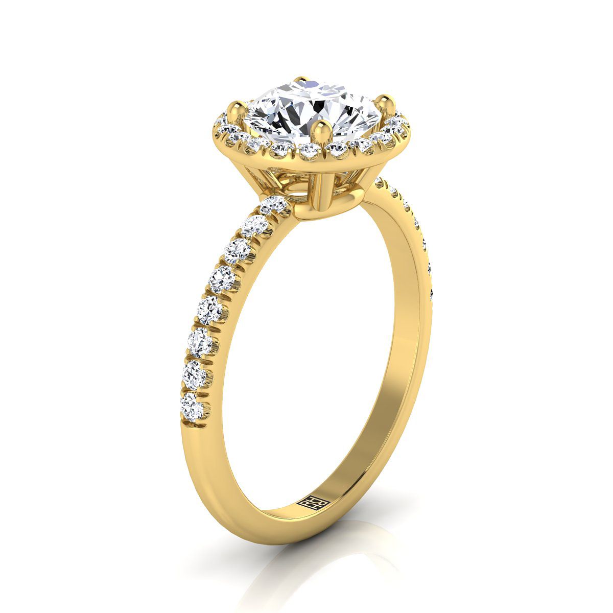 The Nina Select Halo Engagement Ring with Lab Diamond in 18K Yellow Gold - view 2