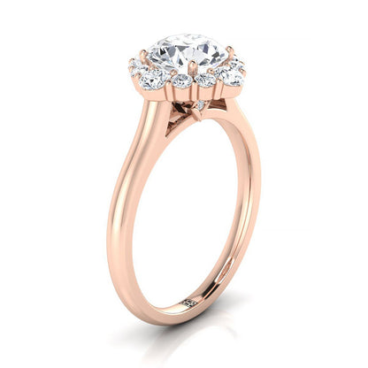 Tionne Select Square Halo Round Lab Diamond Engagement Ring in 14K Rose Gold | RockHer
