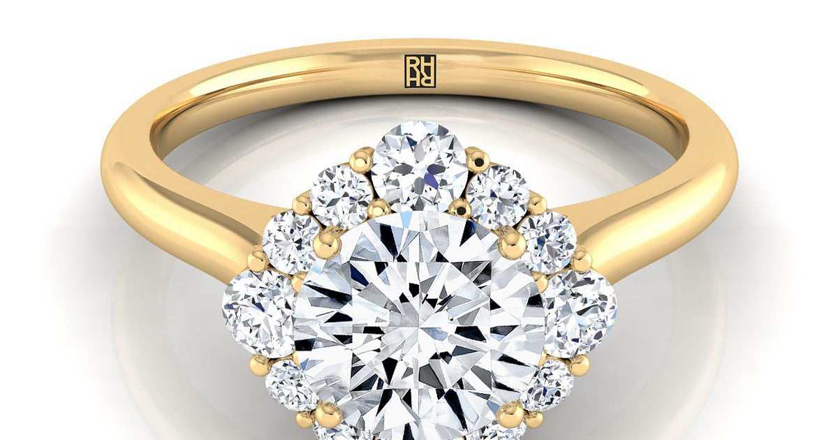 Tionne Square Halo Secret Stone | 14K Yellow Gold | RockHer