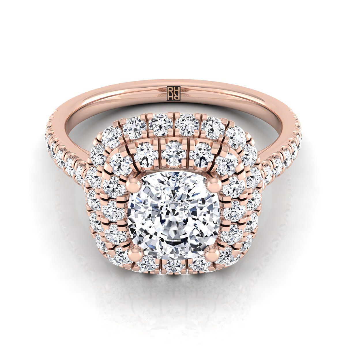 The Medley cushion engagement ring setting in 14K Rose Gold | RockHer