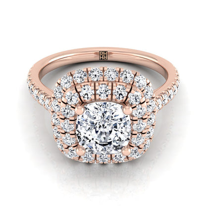 The Medley Select Halo Engagement Ring with Lab Diamond in 14K Rose Gold - view 1