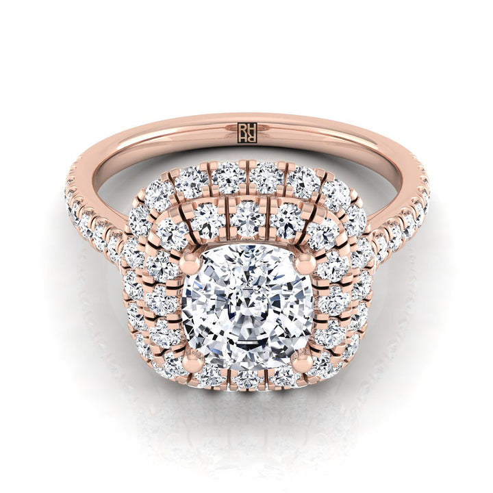The Medley Select Halo Engagement Ring with Lab Diamond in 14K Rose Gold - view 1