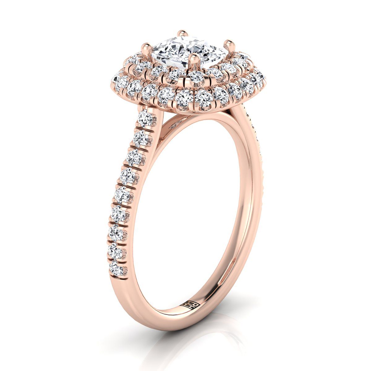 The Medley Select Halo Engagement Ring with Lab Diamond in 14K Rose Gold - view 2