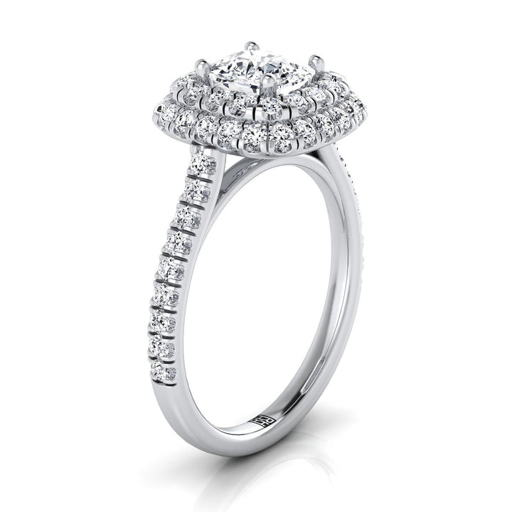 The Medley Select Halo Engagement Ring with Lab Diamond in 18K White Gold - view 2