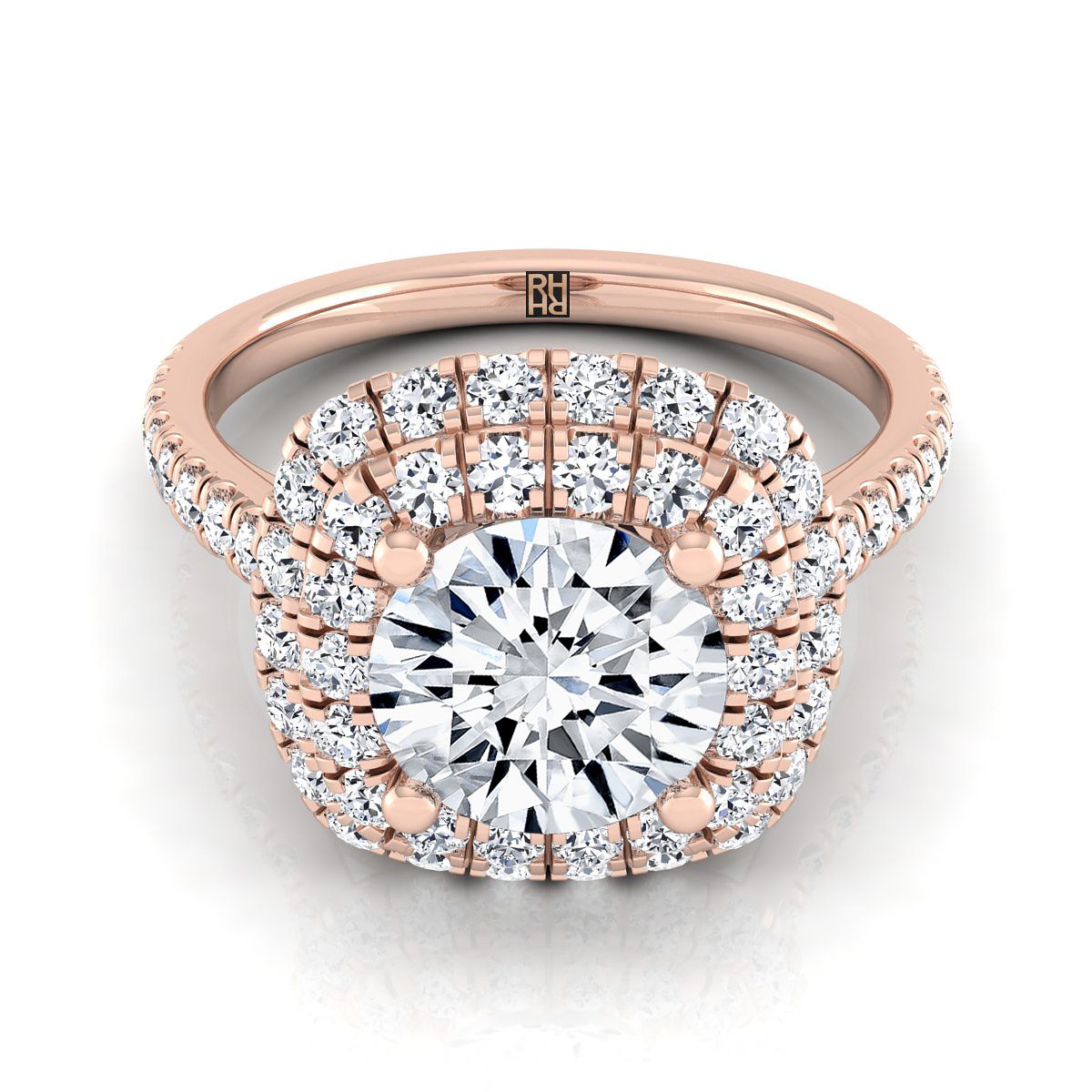 The Medley round engagement ring setting in 14K Rose Gold | RockHer