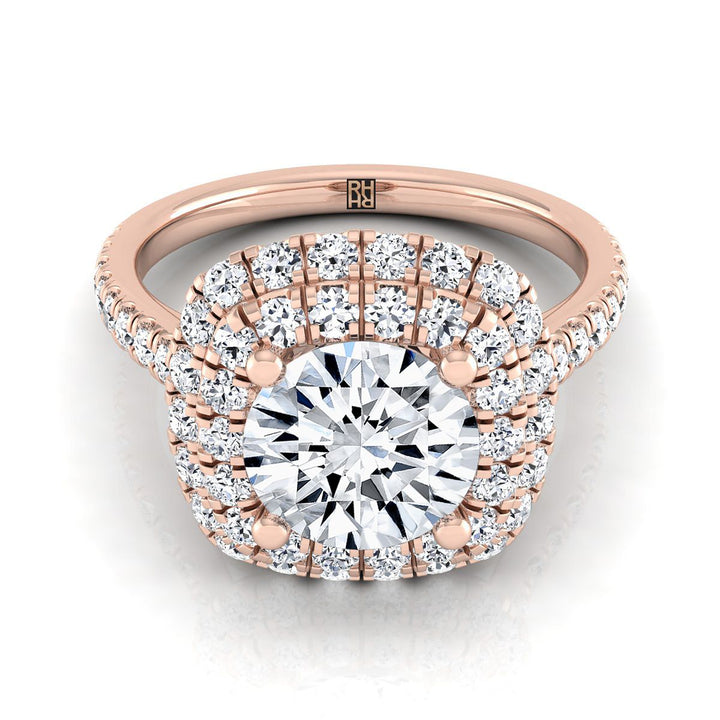 The Medley Select Halo Engagement Ring with Lab Diamond in 14K Rose Gold - view 1