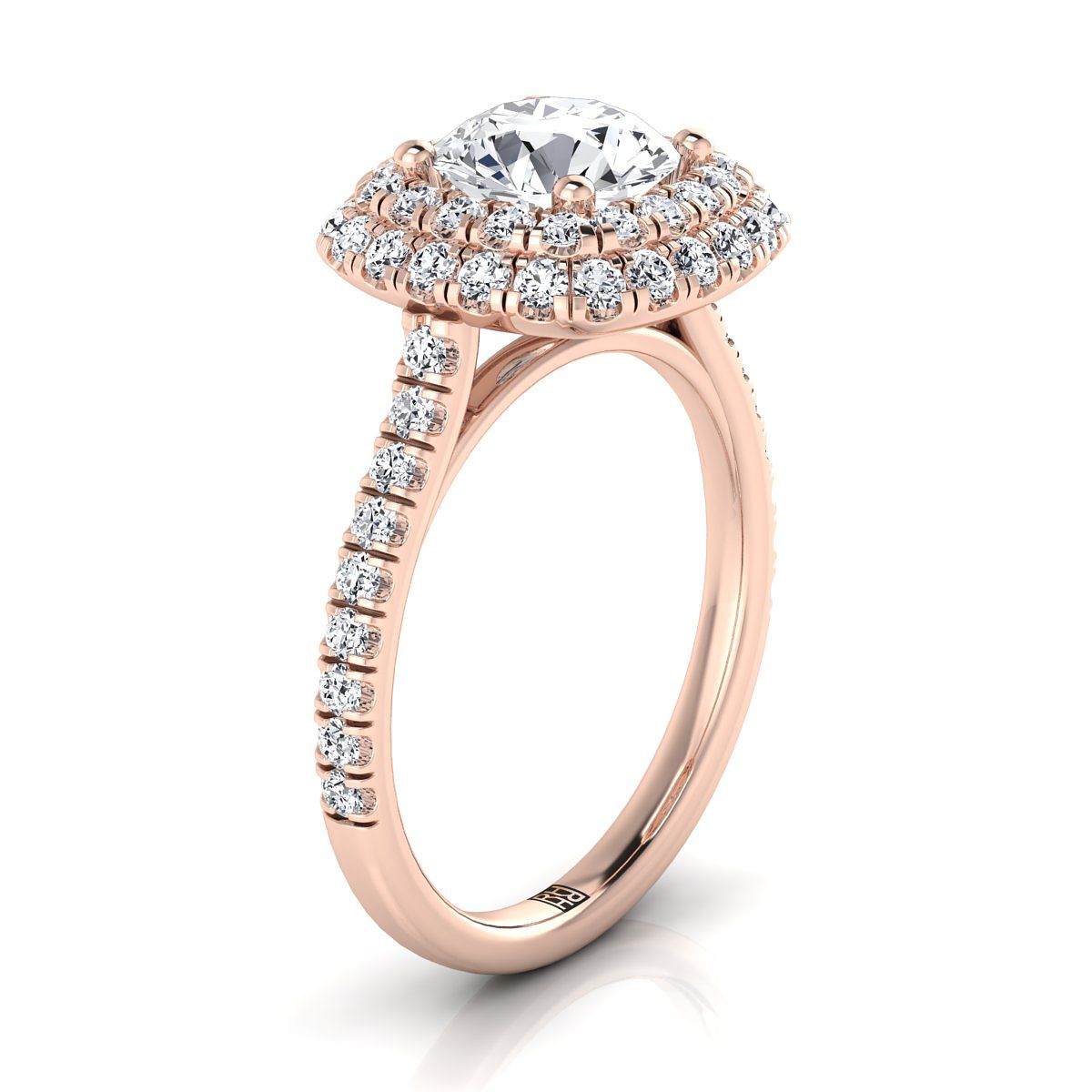 The Medley Select Halo Engagement Ring with Lab Diamond in 14K Rose Gold - view 2