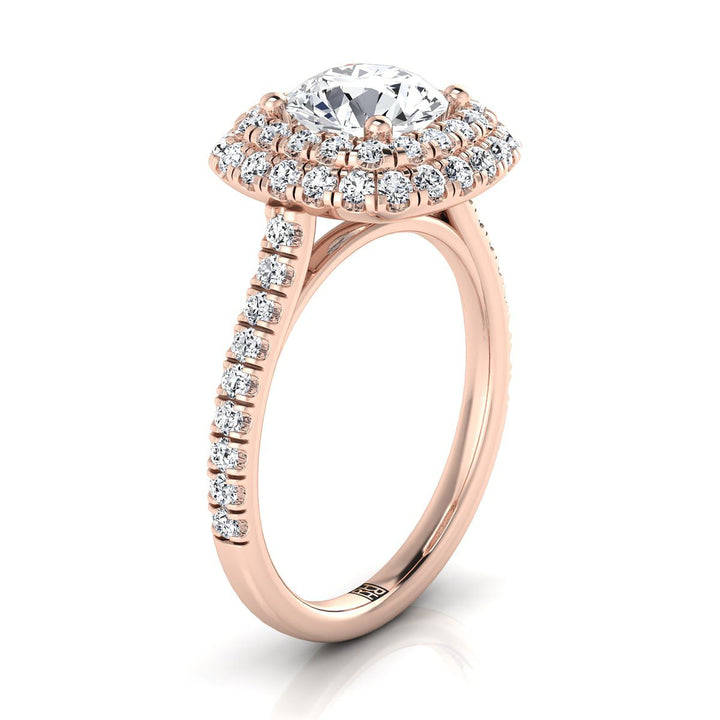 The Medley Select Halo Engagement Ring with Lab Diamond in 14K Rose Gold - view 2