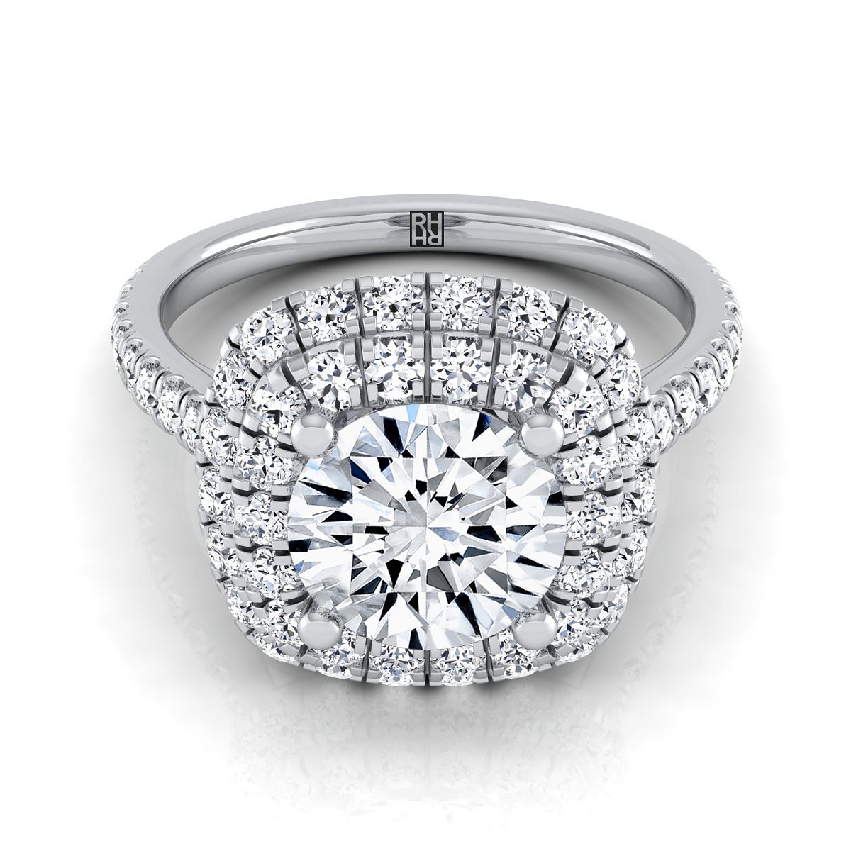 The Medley round engagement ring setting in Platinum | RockHer