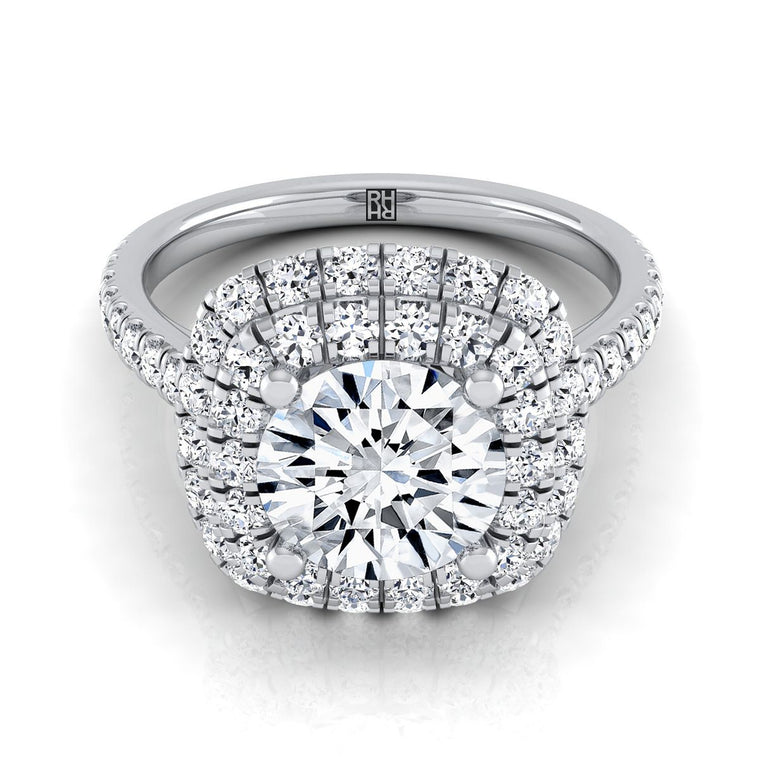 The Medley Select Double Halo Round Lab Diamond Engagement Ring in Platinum