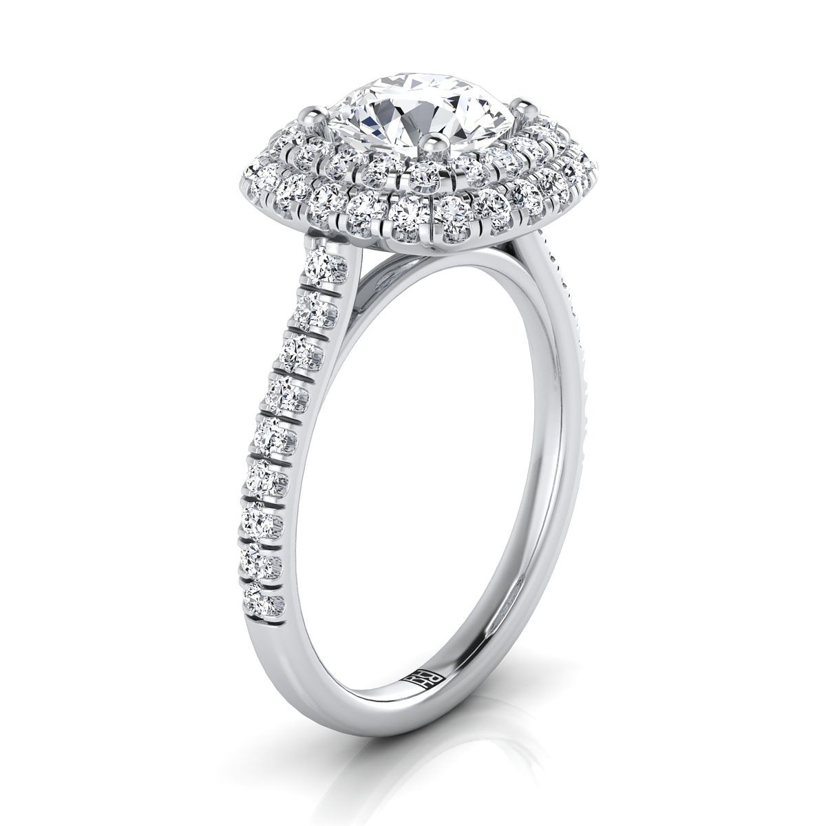 Select Double Halo styling on The Medley round engagement ring setting | RockHer