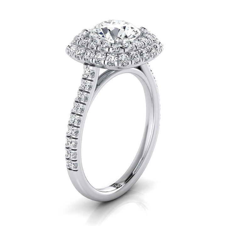 The Medley Select Halo Engagement Ring with Lab Diamond in Platinum - view 2