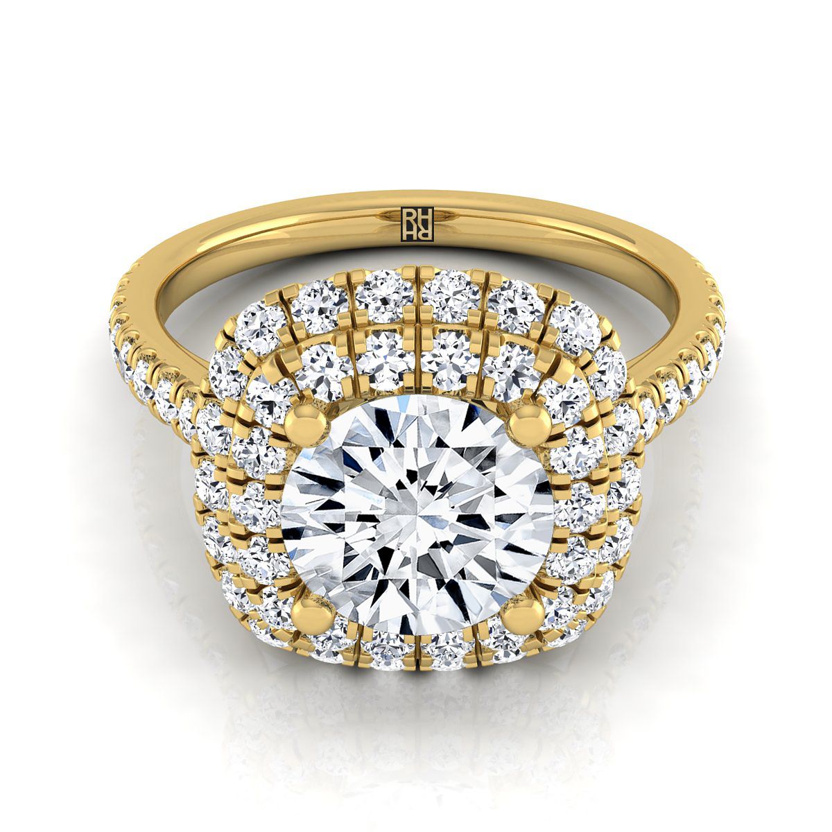 The Medley round engagement ring setting in 18K Yellow Gold | RockHer