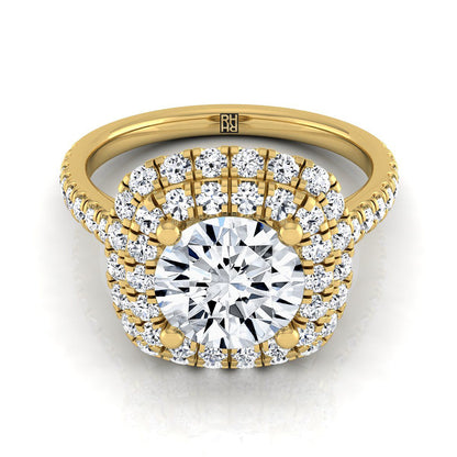 The Medley Select Halo Engagement Ring with Lab Diamond in 18K Yellow Gold - view 1