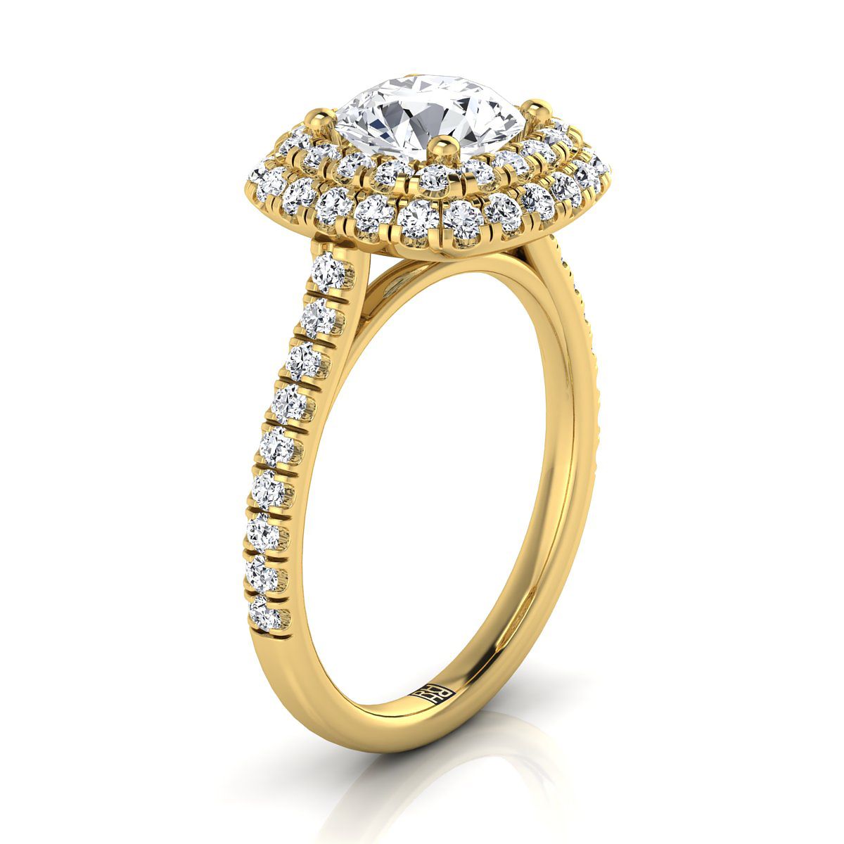 The Medley Select Halo Engagement Ring with Lab Diamond in 18K Yellow Gold - view 2