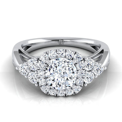 The Melisma Select Halo Engagement Ring with Lab Diamond in 18K White Gold - view 1