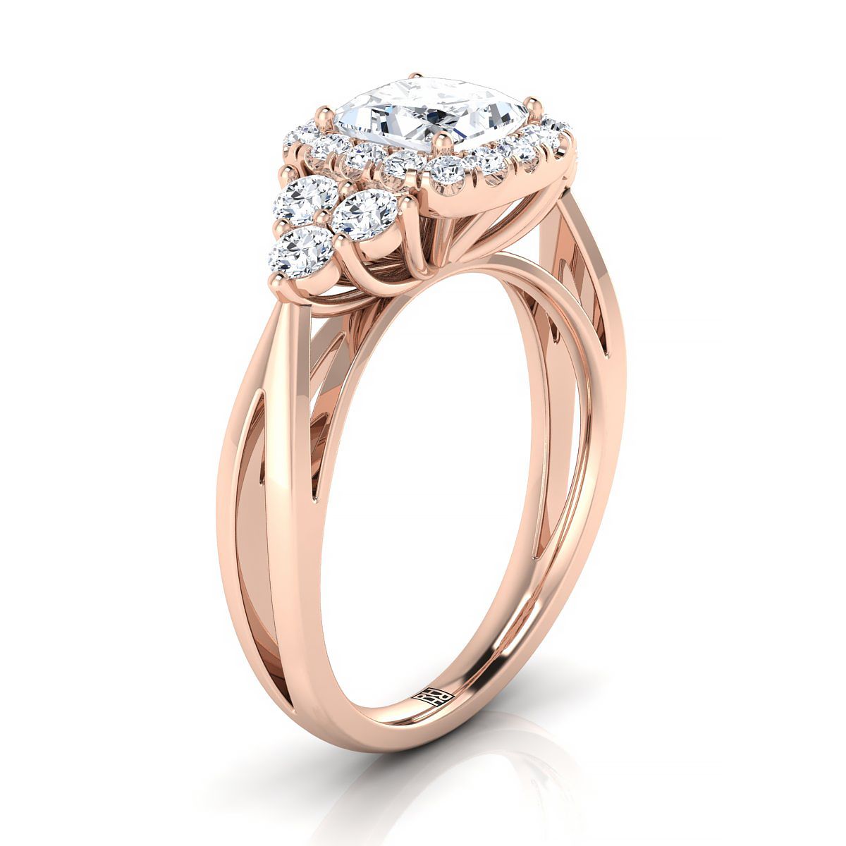Select Halo styling on The Melisma princess engagement ring setting | RockHer