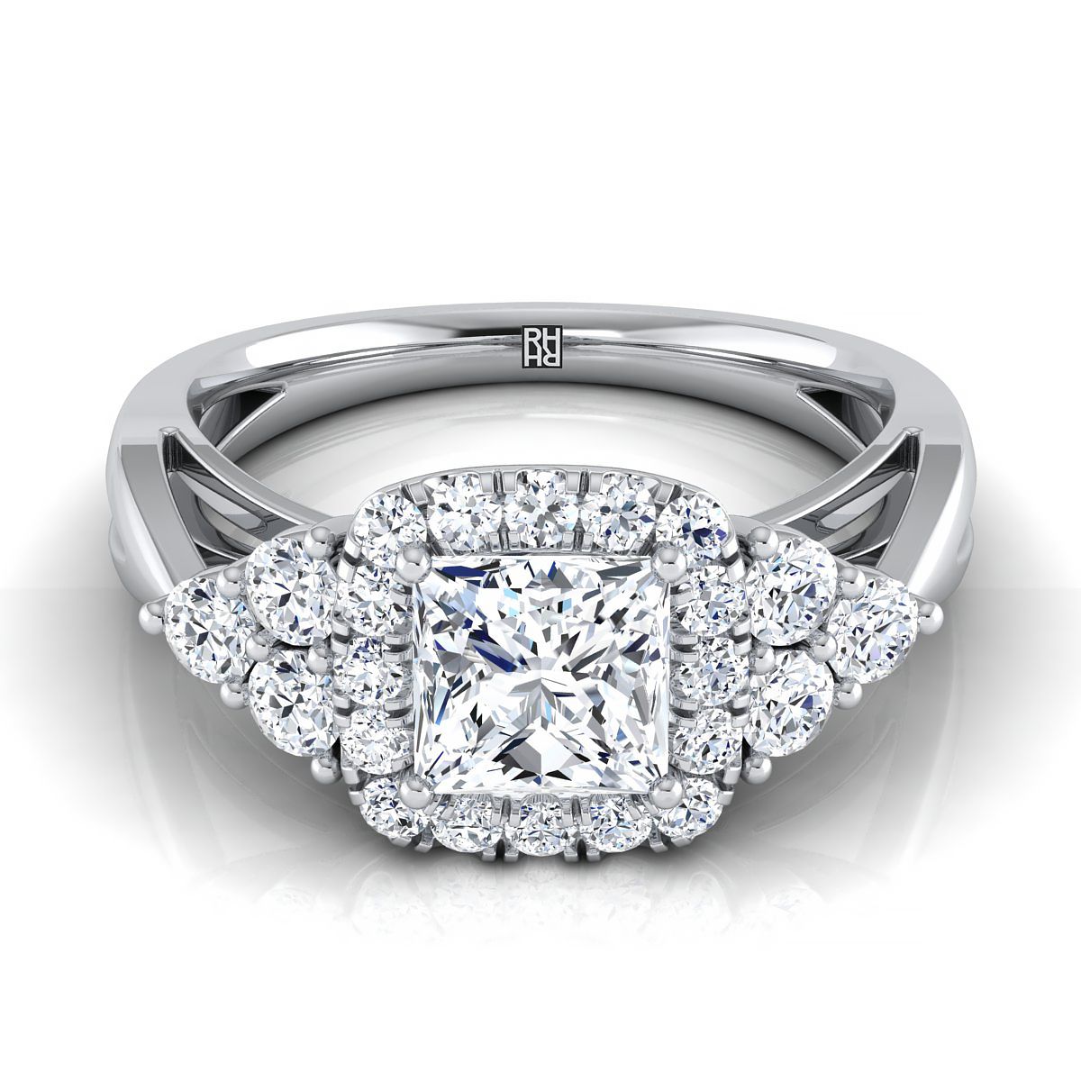 The Melisma princess engagement ring setting in Platinum | RockHer