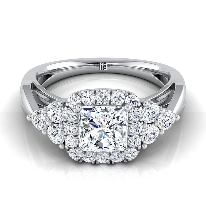 The Melisma Select Halo Engagement Ring with Lab Diamond in Platinum - view 1