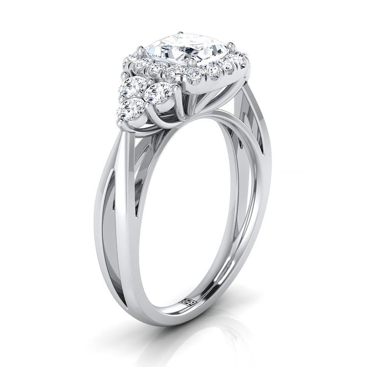 The Melisma Select Halo Engagement Ring with Lab Diamond in Platinum - view 2