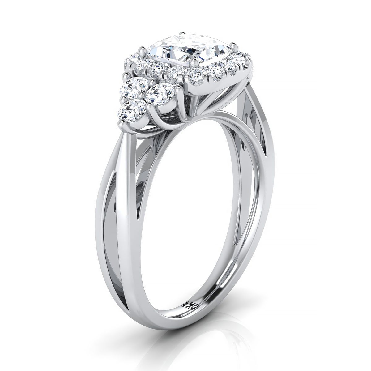 Select Halo styling on The Melisma princess engagement ring setting | RockHer