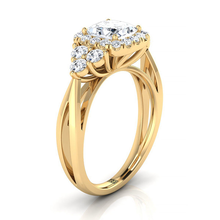 The Melisma Select Halo Engagement Ring with Lab Diamond in 18K Yellow Gold - view 2