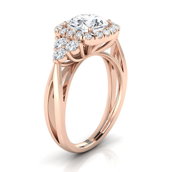 The Melisma Select Halo Engagement Ring with Lab Diamond in 14K Rose Gold - view 2