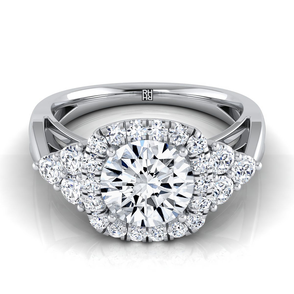 The Melisma round engagement ring setting in Platinum | RockHer