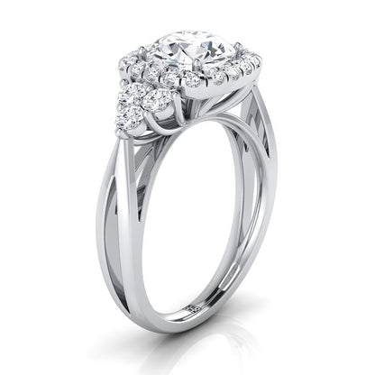 The Melisma Select Halo Engagement Ring with Lab Diamond in Platinum - view 2