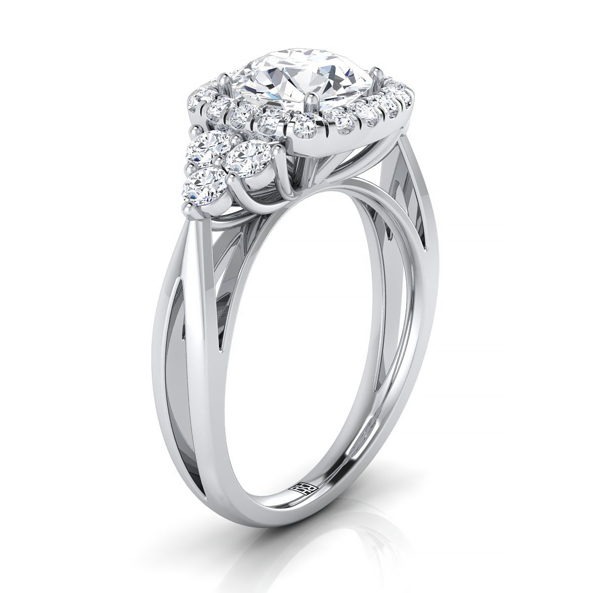 Select Halo styling on The Melisma round engagement ring setting | RockHer