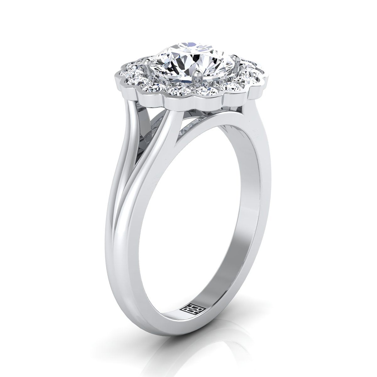 RockHer atelier photo of The Nera round engagement ring setting in Platinum