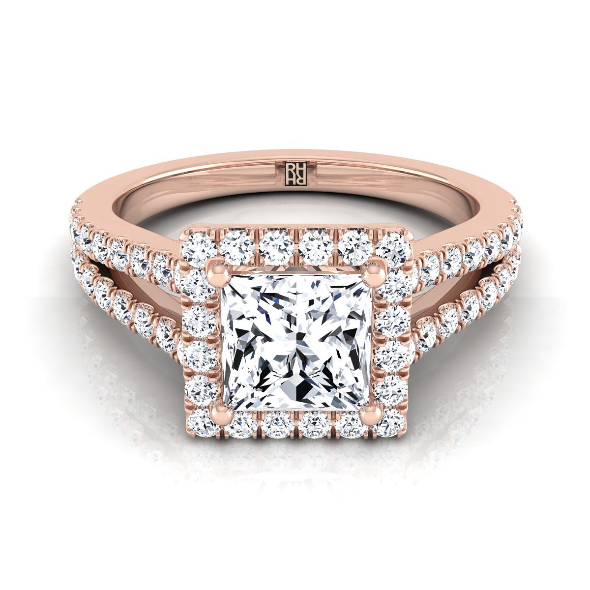 The Nicki princess engagement ring setting in 14K Rose Gold | RockHer