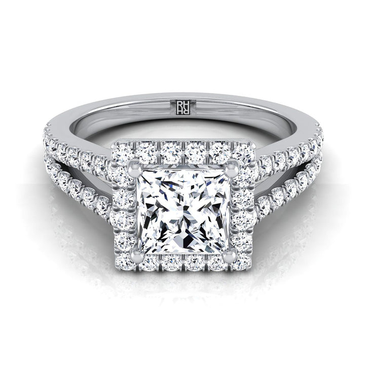 The Nicki Select Halo Engagement Ring with Lab Diamond in Platinum - view 1
