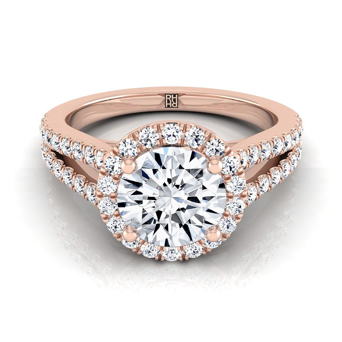 The Nicki round engagement ring setting in 14K Rose Gold | RockHer