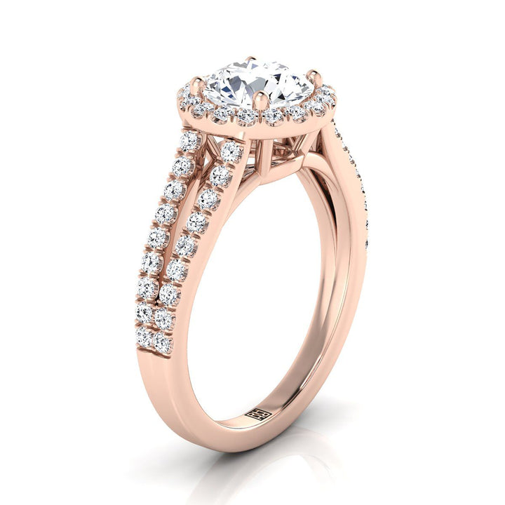 The Nicki Select Halo Engagement Ring with Lab Diamond in 14K Rose Gold - view 2