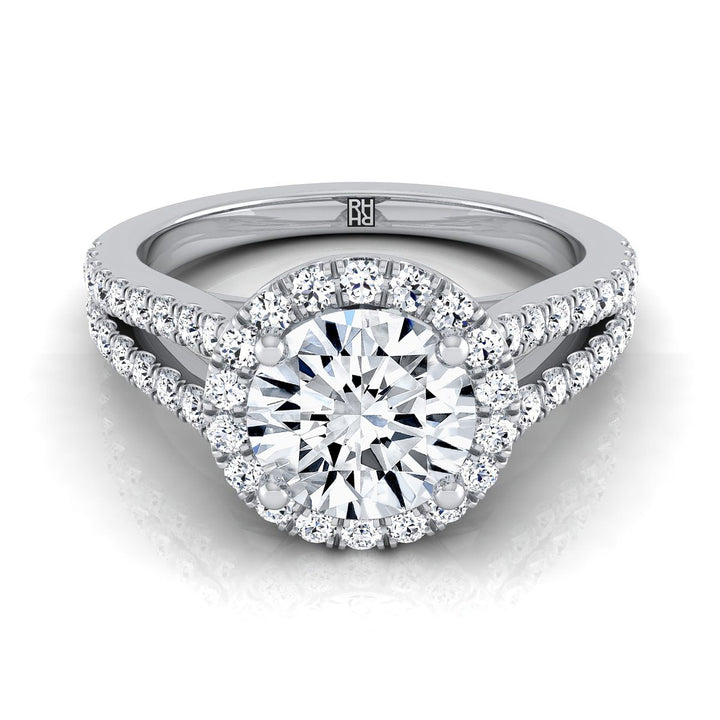 The Nicki Select Halo Engagement Ring with Lab Diamond in 18K White Gold - view 1