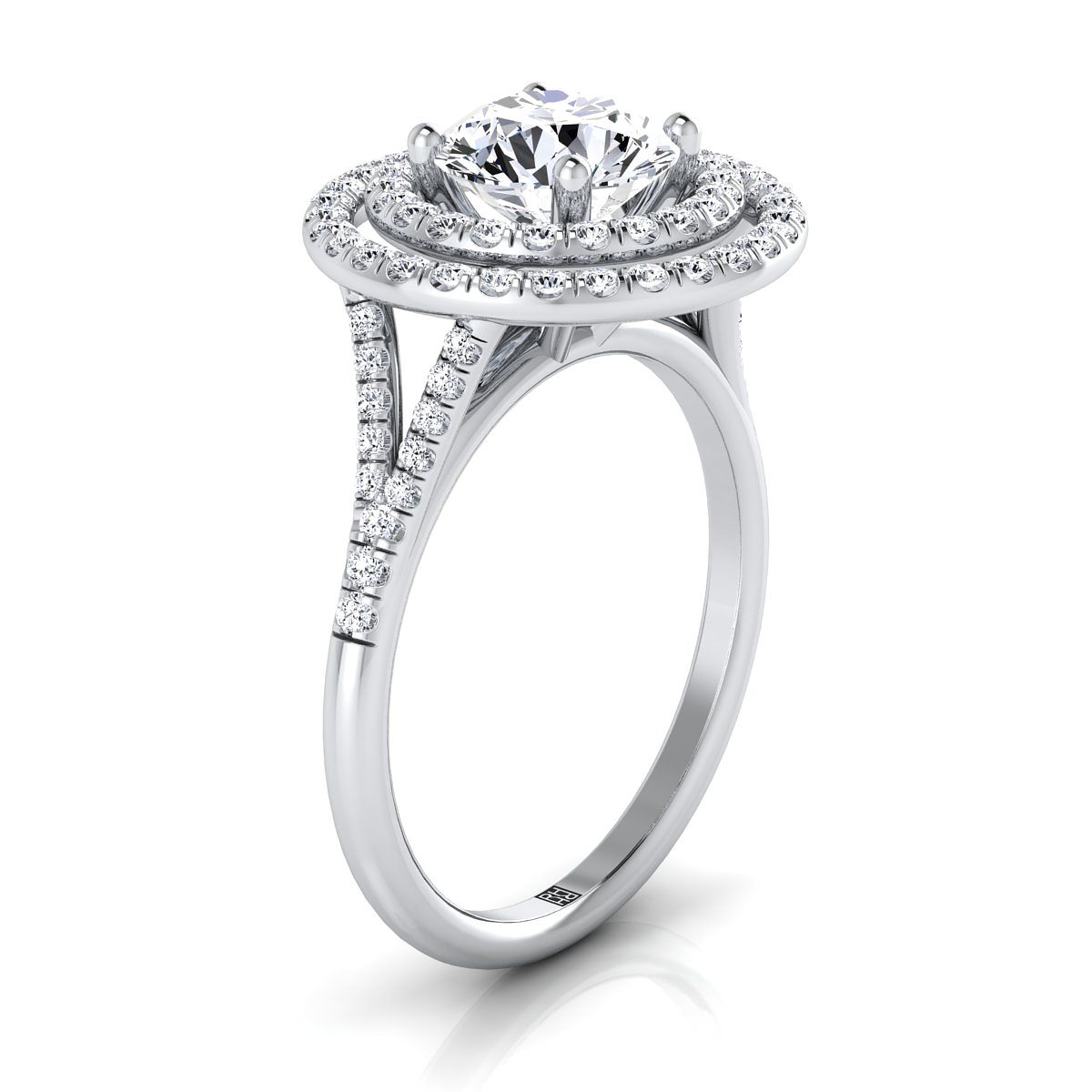 RockHer atelier photo of The Nedda round engagement ring setting in 18K White Gold