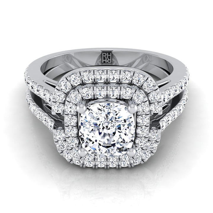 The Michelle Select Halo Engagement Ring with Lab Diamond in Platinum - view 1