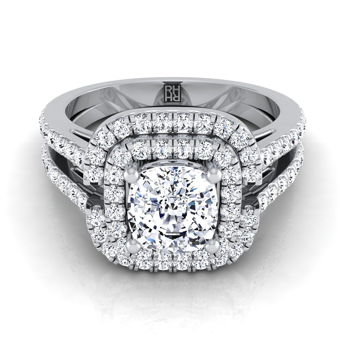 The Michelle cushion engagement ring setting in 18K White Gold | RockHer