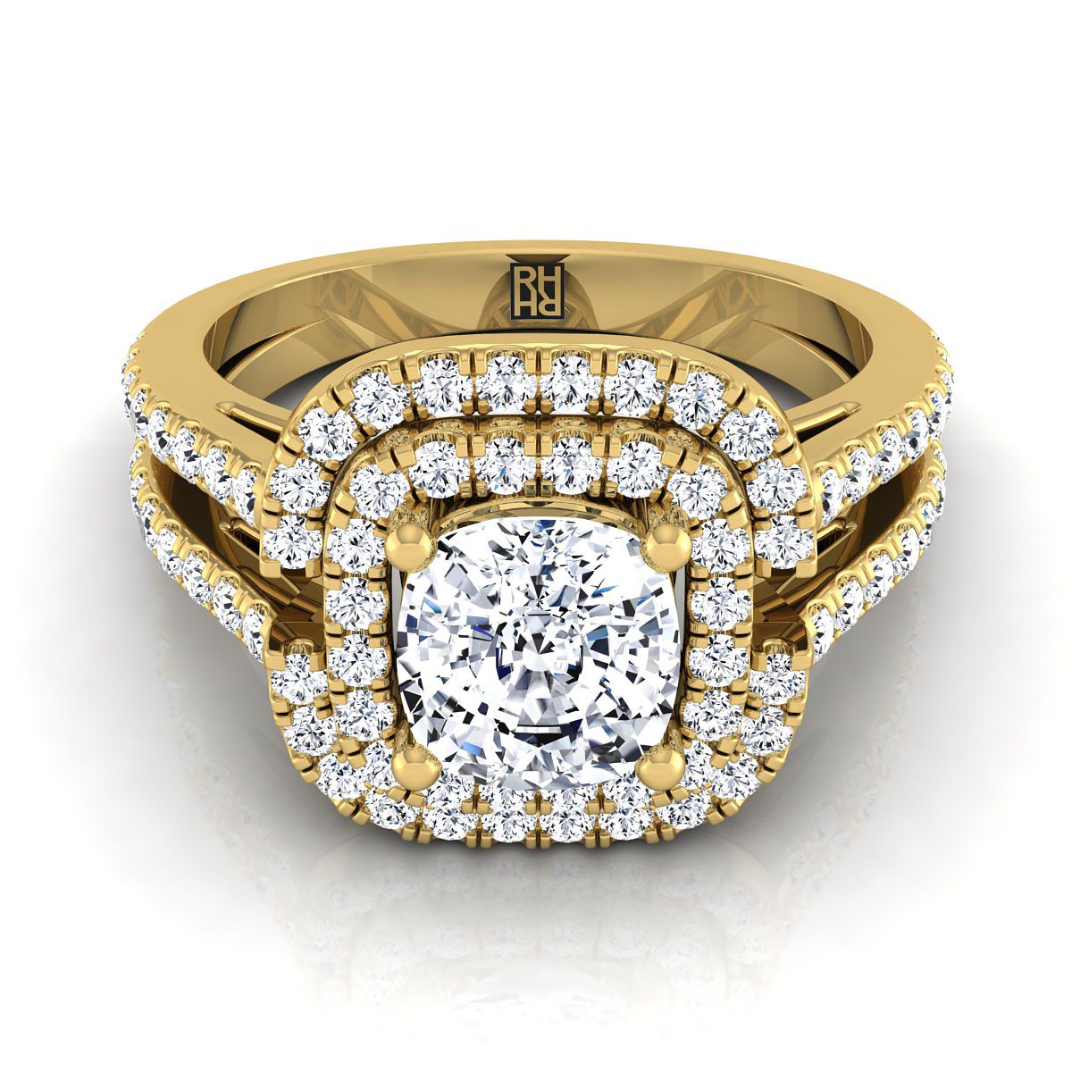 The Michelle cushion engagement ring setting in 18K Yellow Gold | RockHer