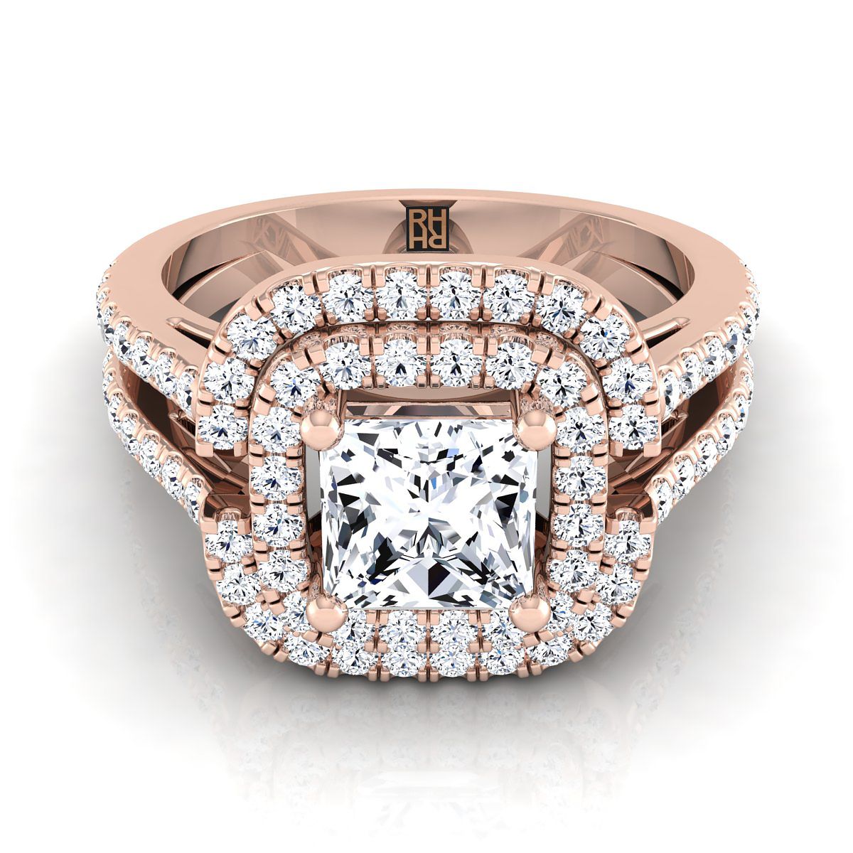 The Michelle princess engagement ring setting in 14K Rose Gold | RockHer